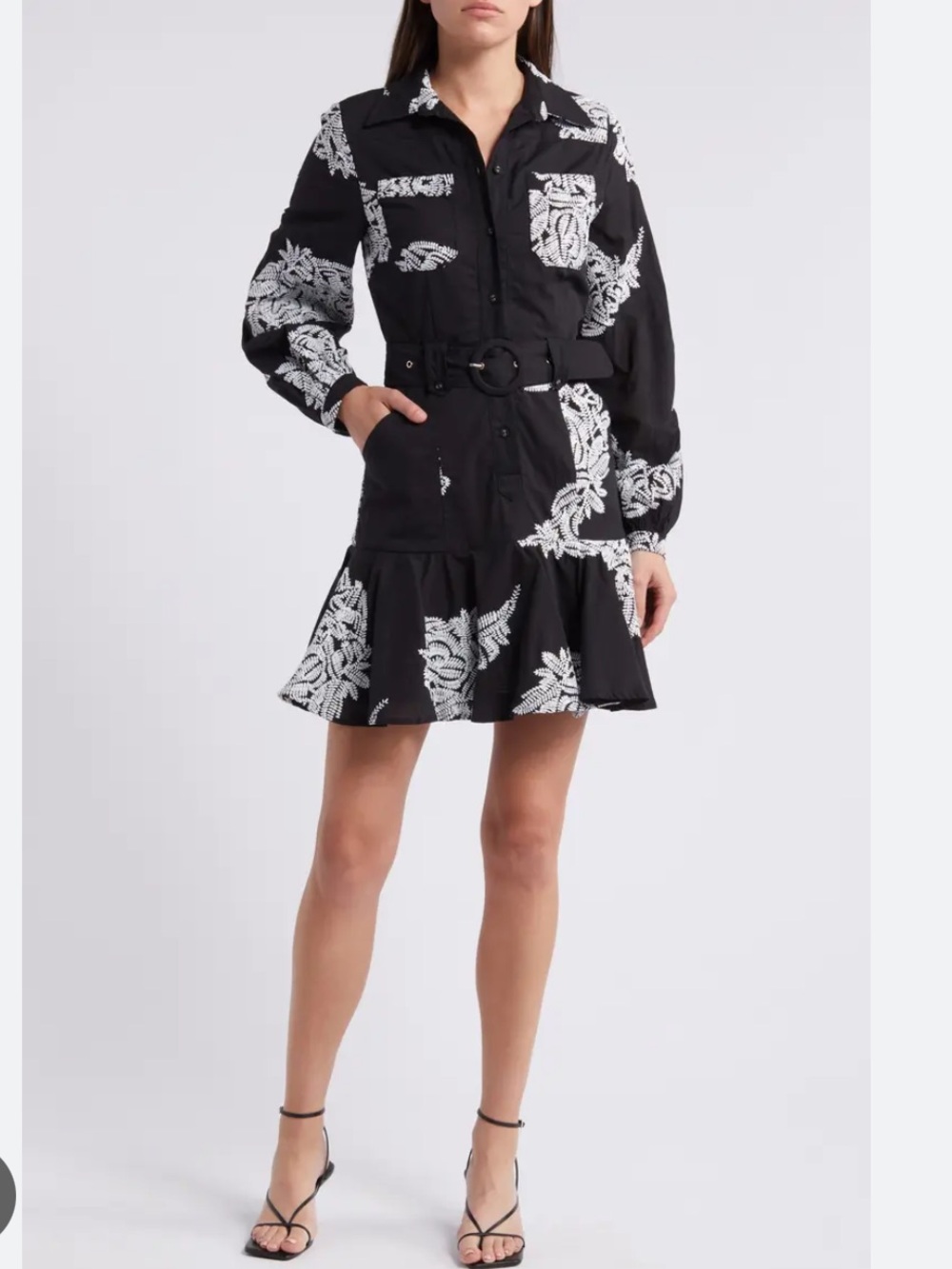 CIEBON Ina Embroidered Long Sleeve Cotton Shirtdress size M - Picture 3 of 7